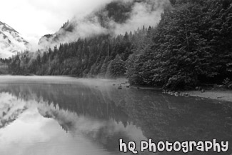 Lake Reflection at Diablo Lake black and white picture