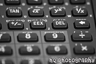 Graphic Calculator Buttons black and white picture