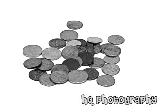 Money Coins black and white picture