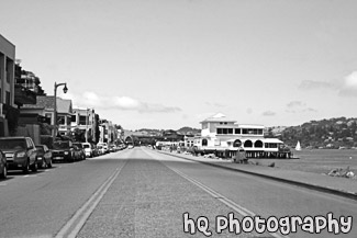 Entering Sausalito black and white picture