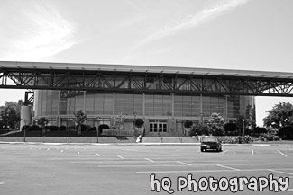 Leavey Event Center black and white picture