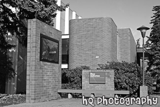 Olson Auditorium black and white picture