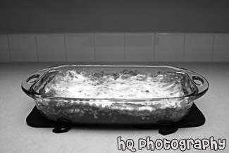 Lasagna black and white picture