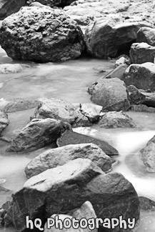 Frozen Rocks black and white picture