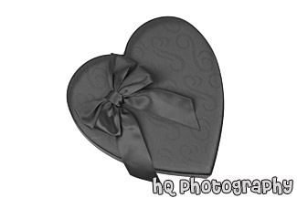 Heart Shaped Candy Box black and white picture