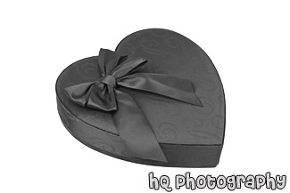 Red Heart Candy Box black and white picture