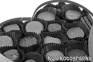 Chocolate in Candy Box black and white picture