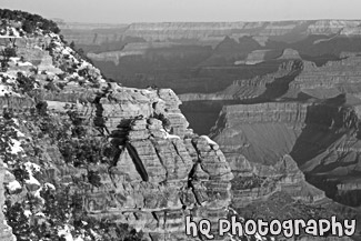 Grand Canyon Sunrise at Mather Point black and white picture