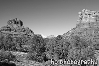 Red Rock in Sedona black and white picture