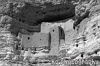 Montezuma Castle National Monument black and white picture