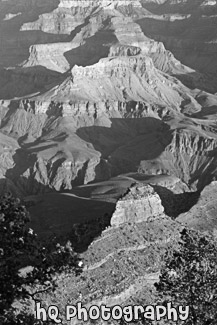 Grand Canyon Sunrise at Yaki Point black and white picture