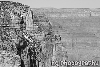 Grand Canyon Wall View black and white picture