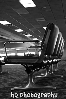 Airport Seats black and white picture