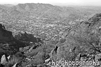 Camelback Mountain View black and white picture