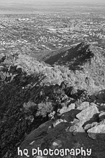 Camelback Mountain Trail black and white picture