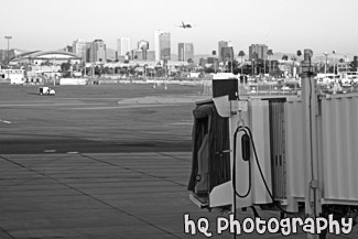 Phoenix Airport Terminal black and white picture