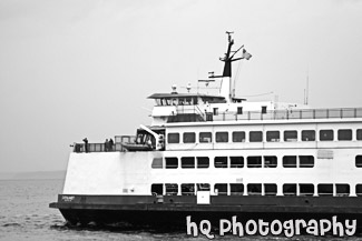 Ferry Boat Close Up black and white picture