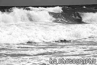 Kauai Waves at  Kealia Beach black and white picture