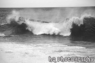 Kauai Crashing Waves black and white picture