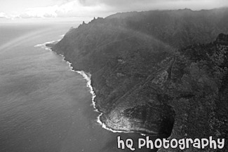 Na Pali Coast Rainbow black and white picture