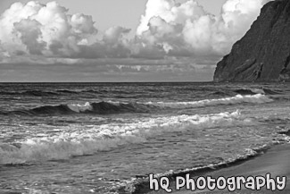 Kauai at Polihale Beach Park black and white picture