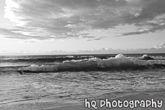 Dusk at Polihale Park, Kauai black and white picture