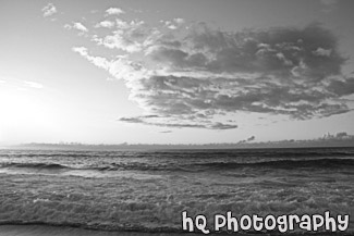 Kauai at Dusk black and white picture