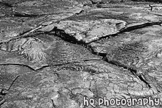 Lava Field Close Up black and white picture