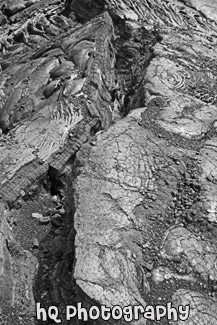 Cracked Lava Field black and white picture