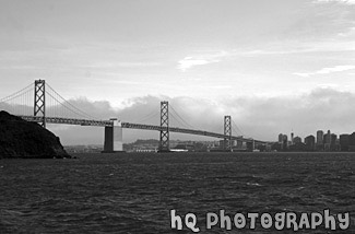 Black & White Bay Bridge from Treasure Island black and white picture