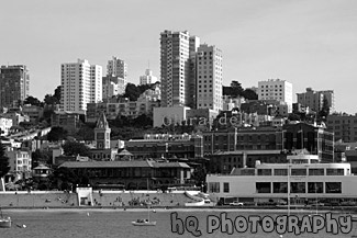 Ghirardelli Square in San Francisco black and white picture