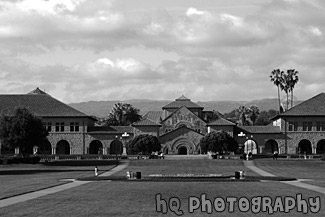 Oval at Stanford University black and white picture