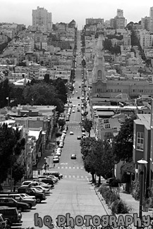 San Francisco Road black and white picture