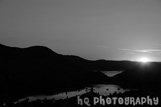 Sunset at Hills near Yosemite black and white picture