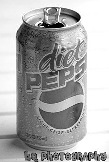 Diet Pepsi Soda Pop Can black and white picture