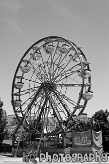 Ferris Wheel in San Jose black and white picture