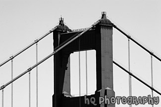 Golden Gate Bridge Tip black and white picture