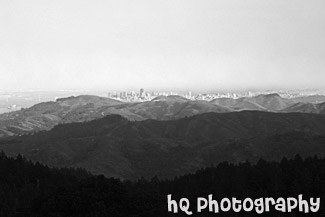 San Francisco View from Mt. Tamalpais black and white picture