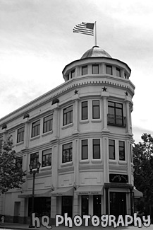 Jamba Juice Building in Santa Cruz black and white picture