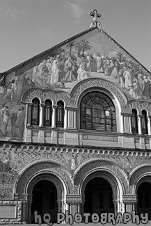 Close Up Stanford Memorial Church black and white picture