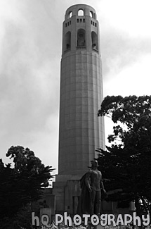 Coit Tower black and white picture