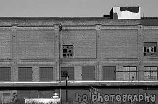 Brick Building black and white picture