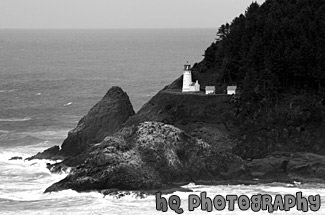 Heceta Head Lighthouse black and white picture