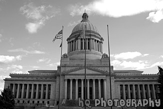 Washington State Capitol Building black and white picture