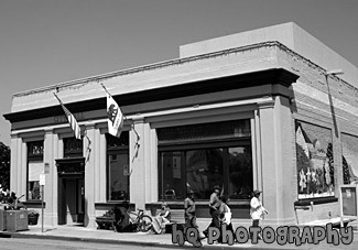 Half Moon Bay City Hall black and white picture