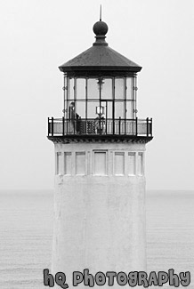 North Head Lighthouse, Washington black and white picture