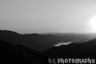 Yosemite Hills Sunset black and white picture