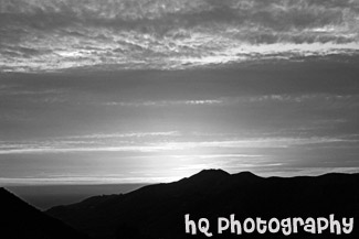 Sunset Over Hill at San Francisco black and white picture