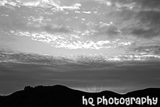 Dramatic Sunset black and white picture