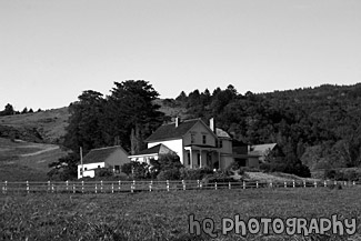 House in Marin County, California black and white picture